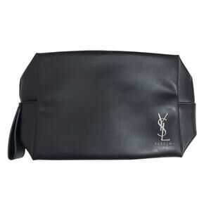 New YSL Parfums | Logo Embellished Dopp Kit Toiletry Bag with Two Samples